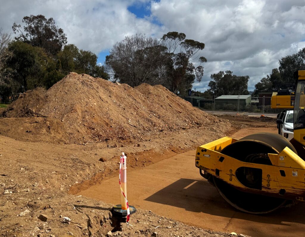 Excavated material being loaded for waste classification